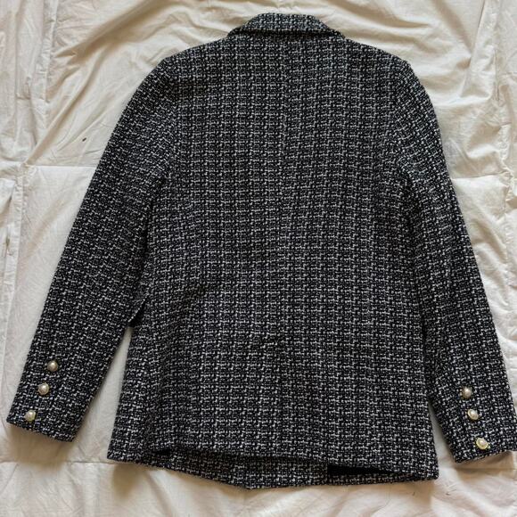 Nanette leopore Tweed double breasted blazer sz 4 coquette feminine academia - Picture 6 of 8